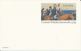 1979 Post Card Prestamped Entier Postal  Héros De L'indépendance Casimir Pulaski  10 C Unused Neuf TBE - 1961-80