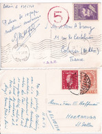 GRECE - 1951/1953 - 2 CARTES => FRANCE / SUISSE ! - Briefe U. Dokumente