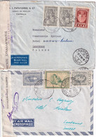 GRECE - 1947/1950 - 5 LETTRES Dont CONTROLES DE CHANGE / AFFRANCHISSEMENT.. ! => SUISSE - Storia Postale