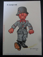 Postkarte Anti-NS Niederlande 1945 Broekman Soldaten Wehrmacht Humor - War 1939-45