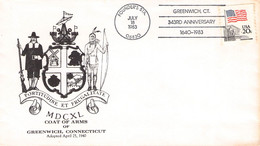 USA - ENVELOPE 1983 GREENWICH, CT / PR94 - Lettres & Documents