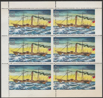 St Kilda 1971 Ships 2s6d The Vulcan Complete Sheetlet Of 6 With Perforating Comb Misplaced (lower Pair & Right Hand Stam - Local Issues