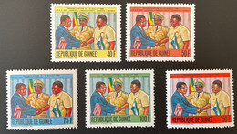 Guinée Guinea 1987 Mi. 1161 - 1165 II (Drawing) Réconciliation 1986 Doe Conte Momoh Flags Drapeaux Sierre Leone Liberia - Francobolli