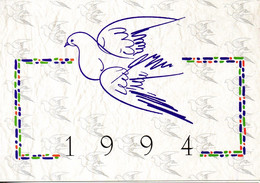 ONU GENEVE. N°255-8 De 1993 Sur Carte De Voeux. Lignes Et Courbes Figuratives. - Briefe U. Dokumente