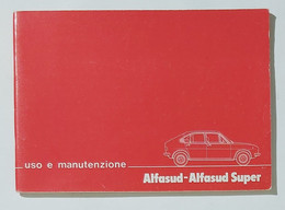 30909 Libretto Uso E Manutenzione - Alfa Alfasud Super - Motori