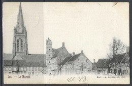 Loo - De Markt En De Kerk - Le Marché Et L'Eglise - Market And Church - Afst./obli. 1905 Furnes >> Antwerpen. - Lo-Reninge