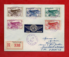 1953. Enveloppe Affranchie Lettre RECOMMANDÉE Par AVION De YAOUNDÉ Au CAMEROUN à St JEAN D'ANGÉLY (Charente-Maritime). - Poste Aérienne