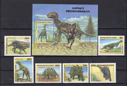 Congo Republic - 1999 - Prehistoric Animals - Minisheet + Stamps 6v - MNH** - Superb*** - Collections