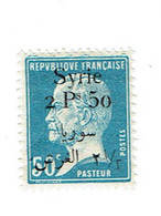 Syrie 147 Syrie  Pasteur 50 C Bleu - Unused Stamps