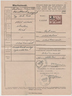 1945 1946 Hungary - REVENUE STAMP Overprint / Animal Passport CUT Pig  - Pest Pilis Solt Kiskun County ALSÓHERNÁD - Fiscali
