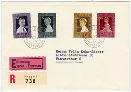 Liechtenstein 1955: Fürsten-Kinder Rotes Kreuz Zu 282-285 Mi 338-341 Yv 300-303 Mit ET-o RUGGELL 15.XII.55 (Zu CHF 30.00 - Briefe U. Dokumente