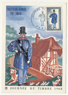 FRANCE - Carte Fédérale - Journée Du Timbre 1968 - Facteur Rural De 1830 - PARIS - 16/3/1968 - Stamp's Day