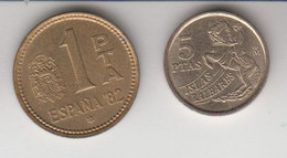 SPAIN 1980 1 PESETA ESPANA '82 FOOTBALL WORLD CUP 1997 5 PESETAS BALEARIC ISLANDS - Other & Unclassified