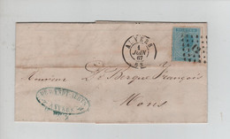 1522PR/ LAC Dewyndt - Aerts  Raffineries Candis De Sucre Exotique TP 18 LOS PTS  12 C.Anvers 1867 > Mons - Punktstempel