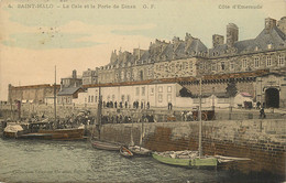 SAINT MALO LA CALE ET LA PORTE DE DINAN CARTE COLORISEE - Saint Malo