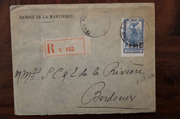 Martinique 1928 Cover Enveloppe Recommandé France Registered Reco R Seul - Cartas