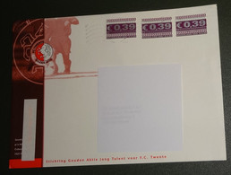 Nederland - Envelop - 3 Zegels 2002 0,39 Euro - Logo: Stichting Gouden Aktie Jong Talent FC Twente - Gebruikt - Voetbal - Storia Postale