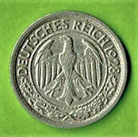 ALLEMAGNE / 50 REICHSPFENNIG / 1928 E / NICKEL - 50 Rentenpfennig & 50 Reichspfennig