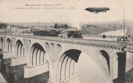 CPA (81) ALBI Manoeuvres D' Armée 1913 Arrivée Du Dirigeable "Adjudant Vincenot" + Train Ligne De Valence Sur Le Pont - Albi