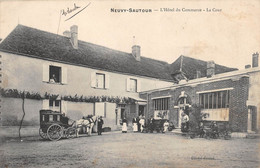 CPA 89 NEUVY SAUTOUR L'HOTEL DU COMMERCE LA COUR - Neuvy Sautour