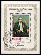 Turkish Cyprus 1981 Mi# Block 2 Used - Kemal Ataturk, Birth Cent. - Oblitérés