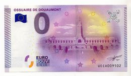 2015-1 BILLET TOURISTIQUE FRANCE 0 EURO SOUVENIR N° UECA004302 OSSUAIRE DE DOUAUMONT Tirage 10 000 Ex - Essais Privés / Non-officiels