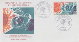 Enveloppe   FDC   1er   Jour   NOUVELLE   CALEDONIE    Journée  De  La  Météorologie    1973 - FDC