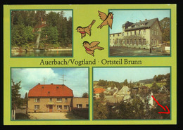 DDR Mehrbild AK Um 1980 Ortsteil Brunn / Auerbach Im Vogtland U.a. Ferienheim Großhandel WtB Kombinat Berlin - Auerbach (Vogtland)