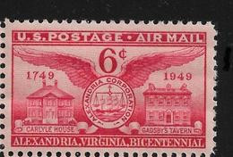 US 1949 Air Mail Alexandria Issue Scott # C40,VF-XF MNH**OG - 2b. 1941-1960 Unused