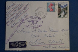 AC5 FRANCE BELLE LETTRE  1965 PREMIER VOL PARIS  NEW YORK USA+AEROPHILATELIE + AFFRANCHISSEMENT PLAISANT - 1960-.... Storia Postale