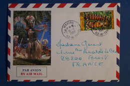 AC5   POLYNESIE BELLE LETTRE 1988 PETIT BUREAU MAHINA  POUR   BREST  FRANCE  + AFFRANCHISSEMENT INTERESSANT - Cartas & Documentos