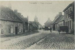 Poelcapelle - Plaats (Oostkant) - Paardenspan - Levendig/Animée - Grand Place (Côté D'est) - Attelage à Chevaux. - Langemark-Poelkapelle