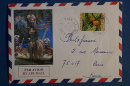 AC5 POLYNESIE BELLE LETTRE 1991 PETIT BUREAU PAEA POUR PARIS +AEROPHILATELIE FRANCE + AFFRANCHISSEMENT INTERESSANT - Storia Postale