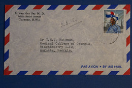 AC5  ANTILLES NEERLANDAISES  BELLE LETTRE  1960  CURACAO POUR   AUGUSTA USA   + AFFRANCHISSEMENT PLAISANT - Curaçao, Nederlandse Antillen, Aruba