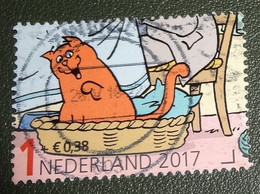 Nederland - NVPH - 3586f - 2017 - Gebruikt - Cancelled - Kinderzegels - Kruis - Jan Jans Kinderen - Kat In Mand - Poes - Used Stamps