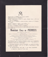LA SAINTE-CROIX NAMUR Du PIERREUX Emile 1851-1920 Juge Ancien Colonel Garde-civique Famille BAIVY HENRICO - Obituary Notices
