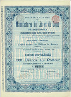 Action Ancienne - Sté Anonyme Des Manufactures De Lin Et De Coton De Kostroma - Titre De 1899 - - Russia