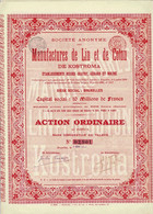 Action Ancienne - Sté Anonyme Des Manufacture De Lin Et De Coton De Kostroma - Titre De 1899 - - Russia