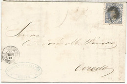 ENVUELTA AVILES A OVIEDO ASTURIAS 1872 - Cartas & Documentos