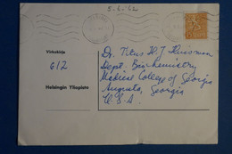 AC5  FINLANDE  BELLE LETTRE  1962 HELSINSKI    POUR   AUGUSTA USA  + AFFRANCHISSEMENT PLAISANT - Briefe U. Dokumente