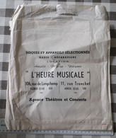 POCHETTE PAPIER 33T. PUB. MAGASIN "L'HEURE MUSICALE" 106,RUE DE LONGCHAMP-11,RUE TRONCHET.PARIS. PATHE MARCONI.COLUMBIA. - Accesorios & Cubiertas