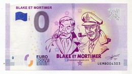 2018-5 FRANCE BILLET TOURISTIQUE FRANCE 0 EURO SOUVENIR N°UEMB004309 BLAKE ET MORTIMER - Private Proofs / Unofficial