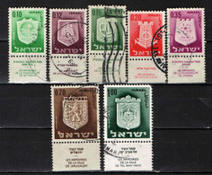 ISRAELE - 1965 - STEMMI DELLE CITTA' ISRAELIANE - USATI - Usados (con Tab)