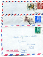 3 Different Airmail Covers To Belgium -  see Scans For Stamps And Cancellations - 1971-80 Covers