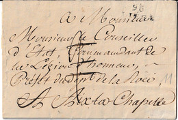 1806 VOORLOPER BELGIË Van LIEGE 3 JUIN 1806 N. AACHEN Met Hoofding En Stempel "23 ° CONSERVATOIRE " + "98 / LIEGE Met - 1794-1814 (Französische Besatzung)