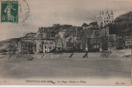 Carte Postale Ancienne / La Plage, Chalets Et Villas / TROUVILLE-sur-Mer/Calvados/ Vers 1900-1910    CPDIV276 - Trouville