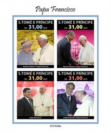 S. Tomè 2021, Pope Francis, Maradona, Bocelli, Queen Elisabeth, 4val In BF IMPERFORATED - Chanteurs