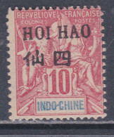 Hoï-Hao N° 20 X Timbre D'Indochine Surchargé En Noir, 10 C. Rouge, Trace De Charnière Sinon TB - Ongebruikt