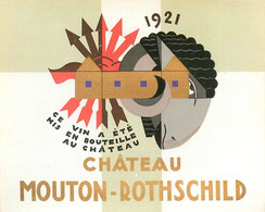 031021 - PUB ETIQUETTE ALCOOL VIN  CHATEAU MOUTON ROTHSCHILD 1921 BELIER - Otros & Sin Clasificación