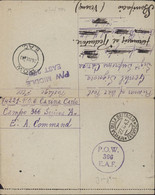 Guerre 40 Correspondance Prisonnier De Guerre Italien Cachet P.O.W. E.A.F. 366 Jinja Ouganda Censure Angleterre - Kenya & Ouganda